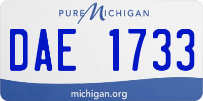 MI license plate DAE1733