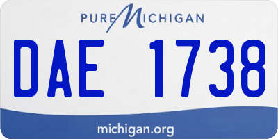 MI license plate DAE1738