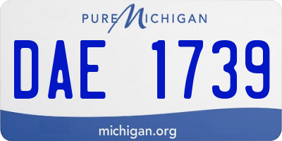 MI license plate DAE1739