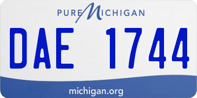 MI license plate DAE1744