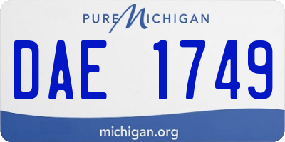 MI license plate DAE1749