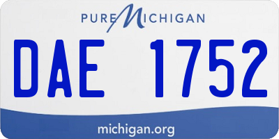 MI license plate DAE1752