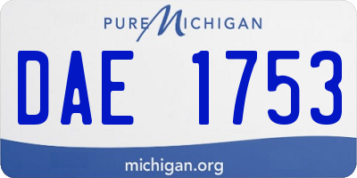 MI license plate DAE1753