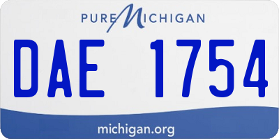 MI license plate DAE1754