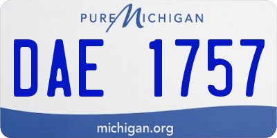 MI license plate DAE1757