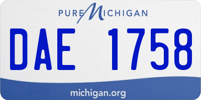 MI license plate DAE1758