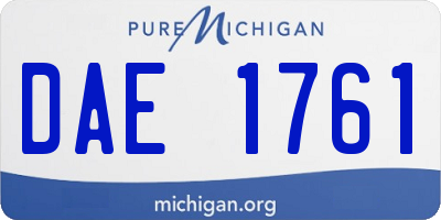 MI license plate DAE1761
