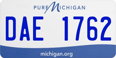MI license plate DAE1762