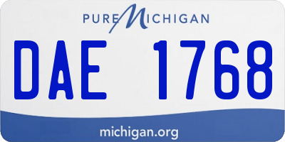 MI license plate DAE1768