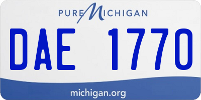 MI license plate DAE1770