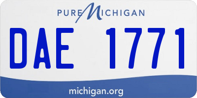 MI license plate DAE1771