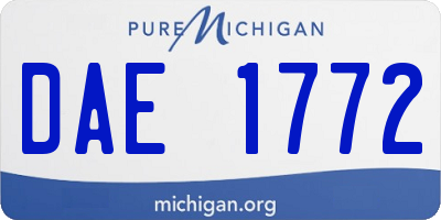 MI license plate DAE1772
