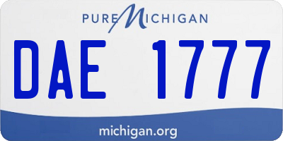 MI license plate DAE1777