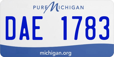 MI license plate DAE1783