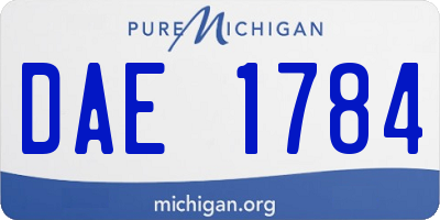 MI license plate DAE1784