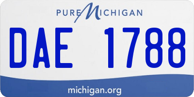 MI license plate DAE1788