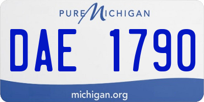 MI license plate DAE1790