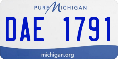 MI license plate DAE1791