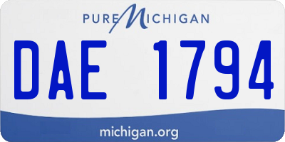 MI license plate DAE1794