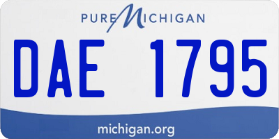 MI license plate DAE1795
