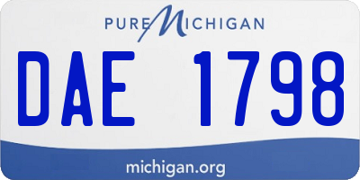 MI license plate DAE1798