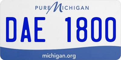 MI license plate DAE1800