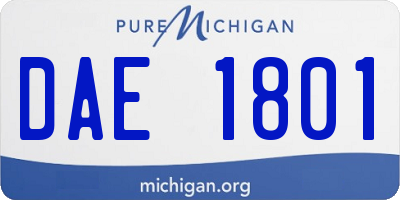 MI license plate DAE1801
