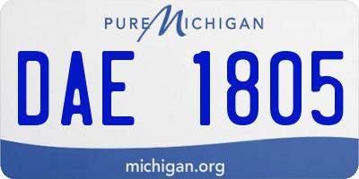 MI license plate DAE1805