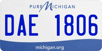 MI license plate DAE1806
