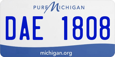 MI license plate DAE1808