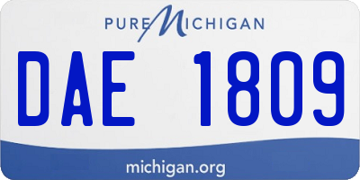 MI license plate DAE1809