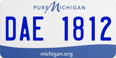 MI license plate DAE1812