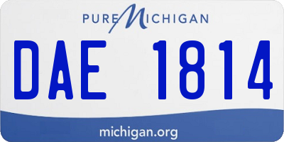 MI license plate DAE1814