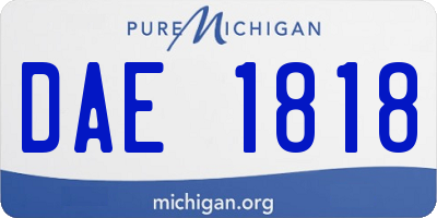 MI license plate DAE1818
