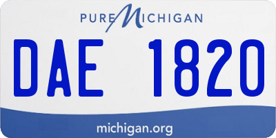MI license plate DAE1820