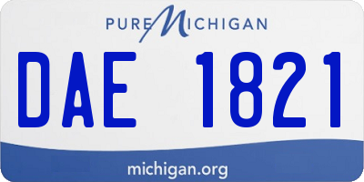 MI license plate DAE1821