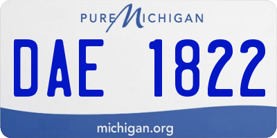 MI license plate DAE1822