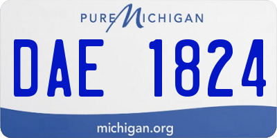 MI license plate DAE1824