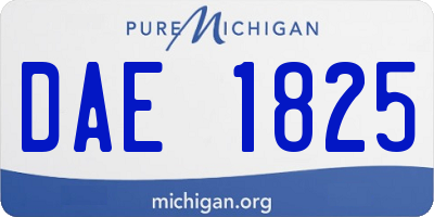MI license plate DAE1825