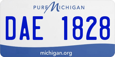 MI license plate DAE1828