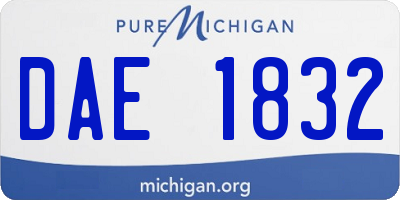 MI license plate DAE1832