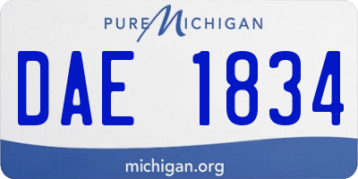 MI license plate DAE1834