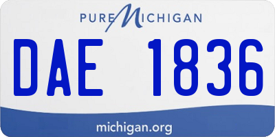MI license plate DAE1836