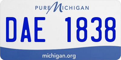 MI license plate DAE1838