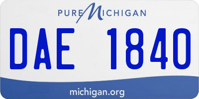 MI license plate DAE1840