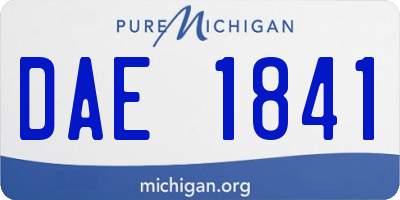 MI license plate DAE1841