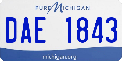 MI license plate DAE1843