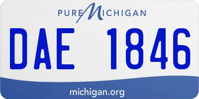 MI license plate DAE1846