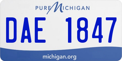 MI license plate DAE1847