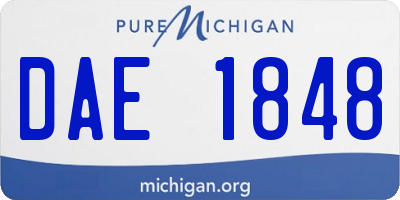 MI license plate DAE1848